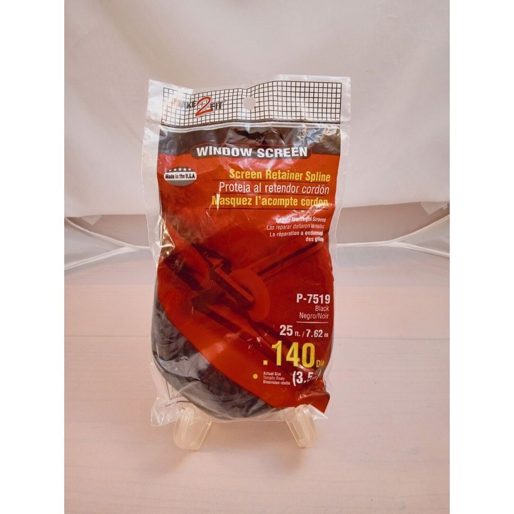 WINDOW SCREEN MAKE 2 FIT SCREEN RETAINER SPLINE‎  P-7519 Black